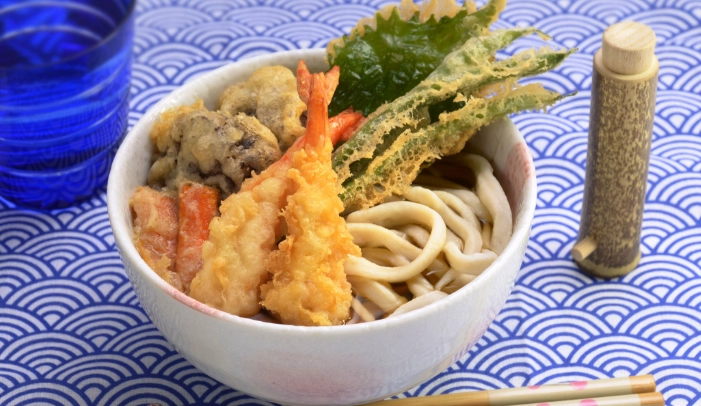 udon soup with tempura