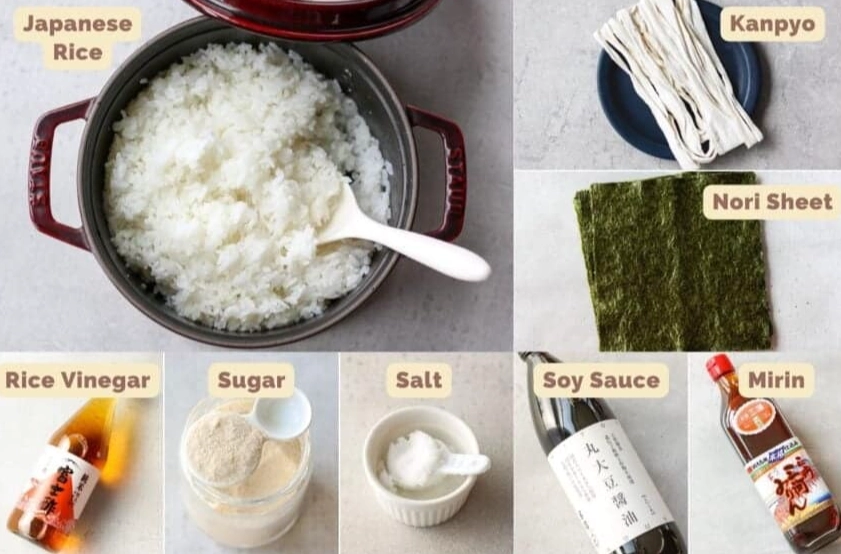 Kanpyo roll ingredients